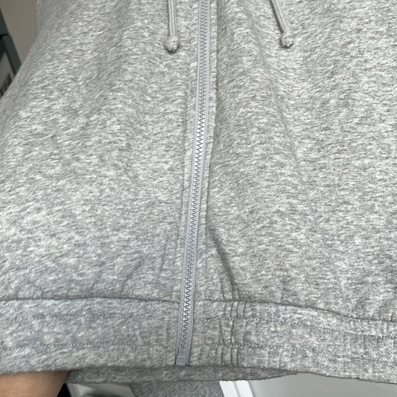 [M] Women's Teens Crop Sweatshirt Hoodie, zipper, light grey, cotton 60% - Picture 6 of 9